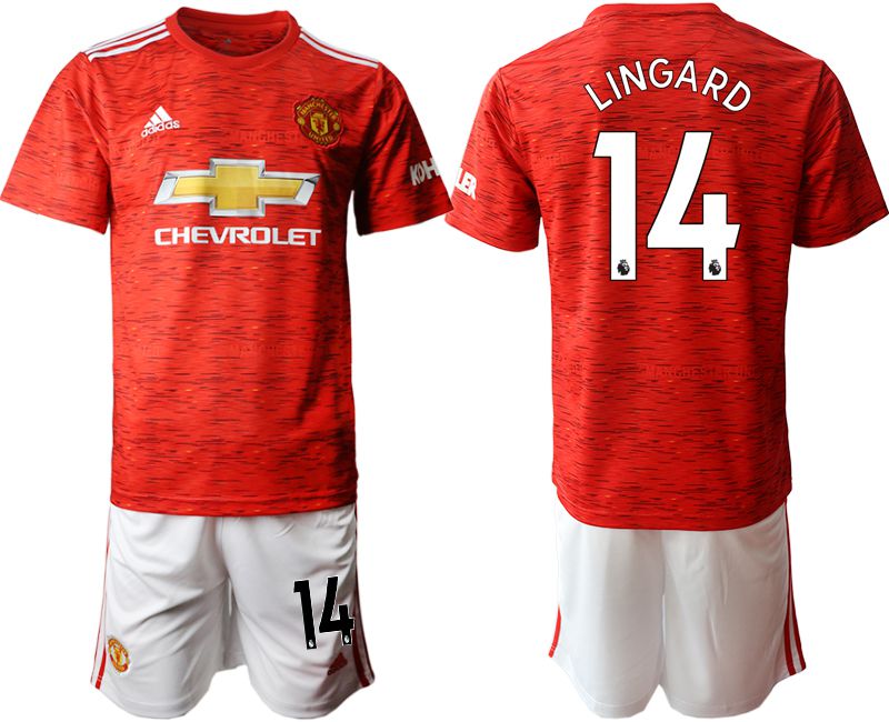 Men 2020-2021 club Manchester United home #14 red Soccer Jerseys